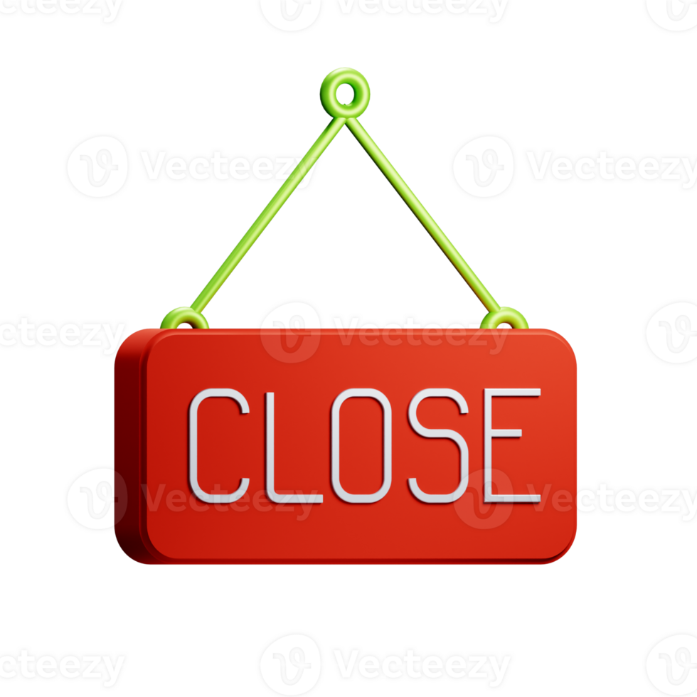 3D Illustration close sign png