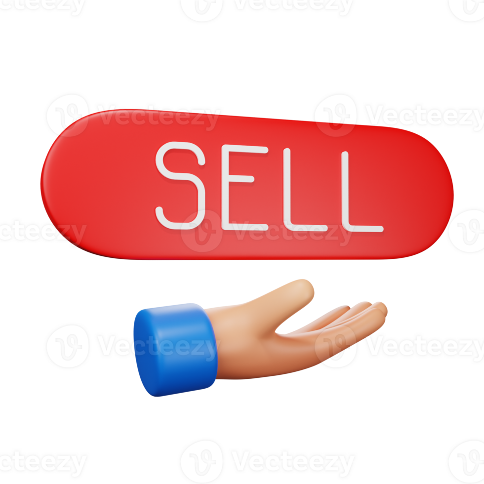3D Illustration sell sign png