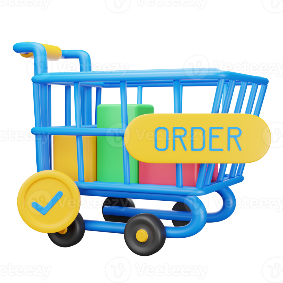 3D Illustration order cart png