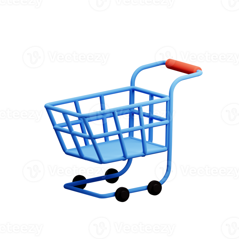 3d illustratie boodschappen doen kar png