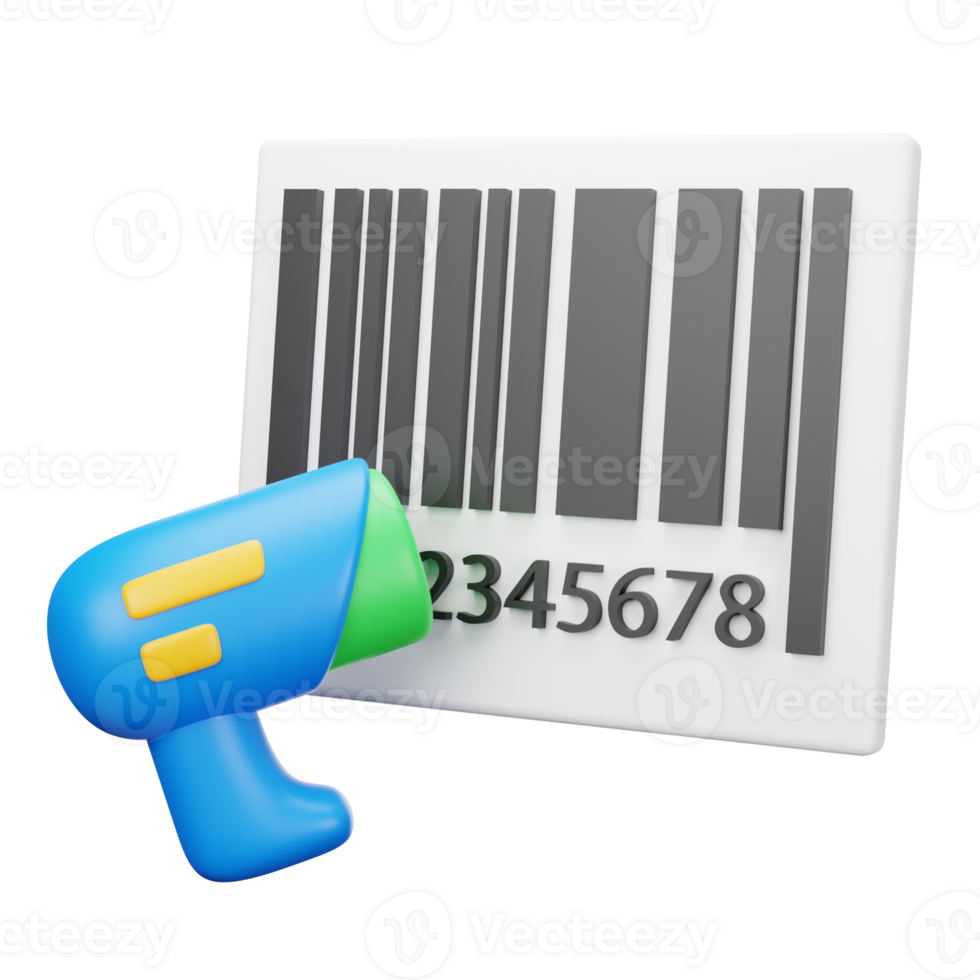 3D Illustration barcode png