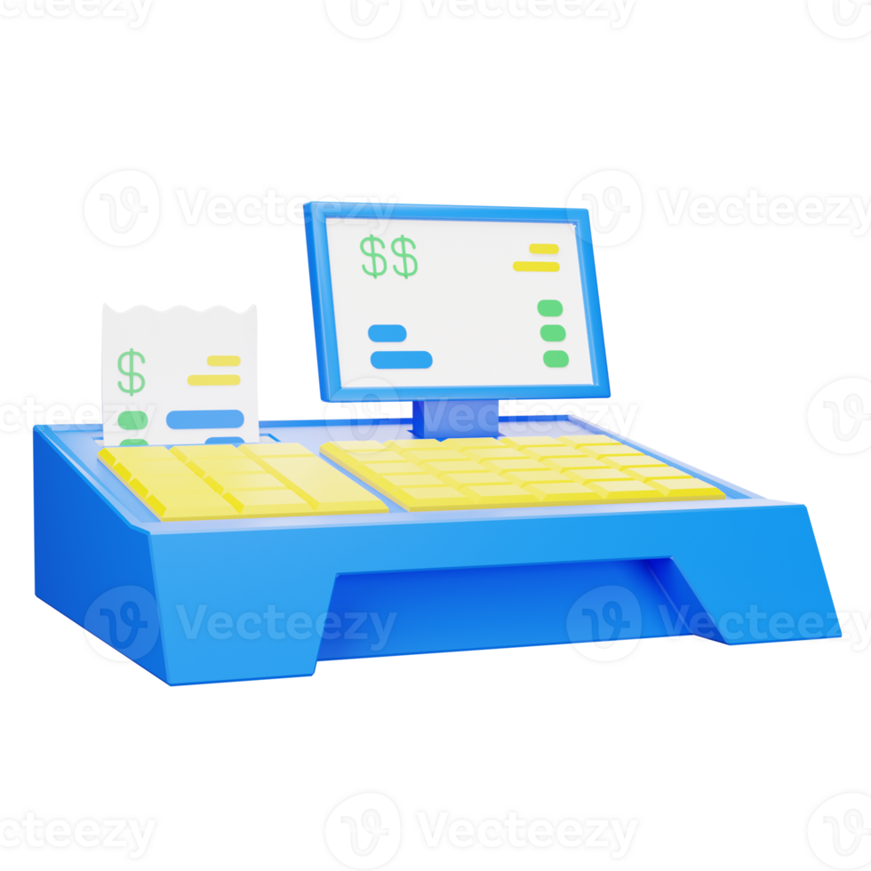 3D Illustration cash register png