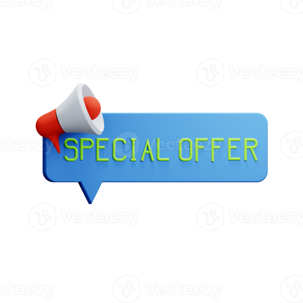 3d ilustración especial oferta firmar png