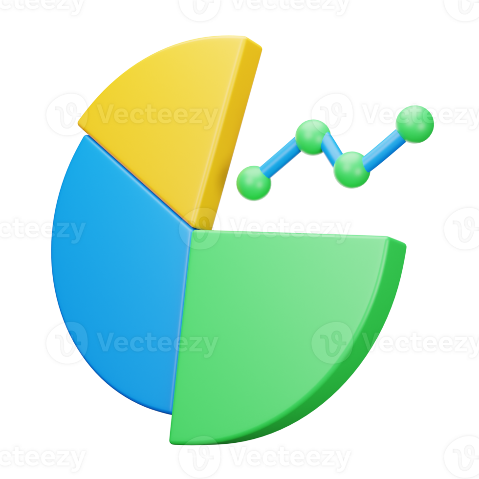 gráfico de pizza de ilustração 3D png