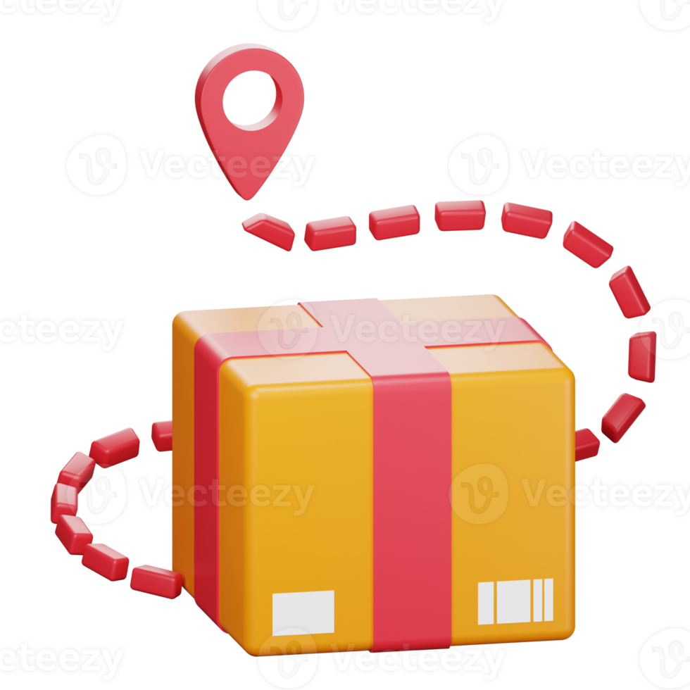 3D Illustration package shipment png