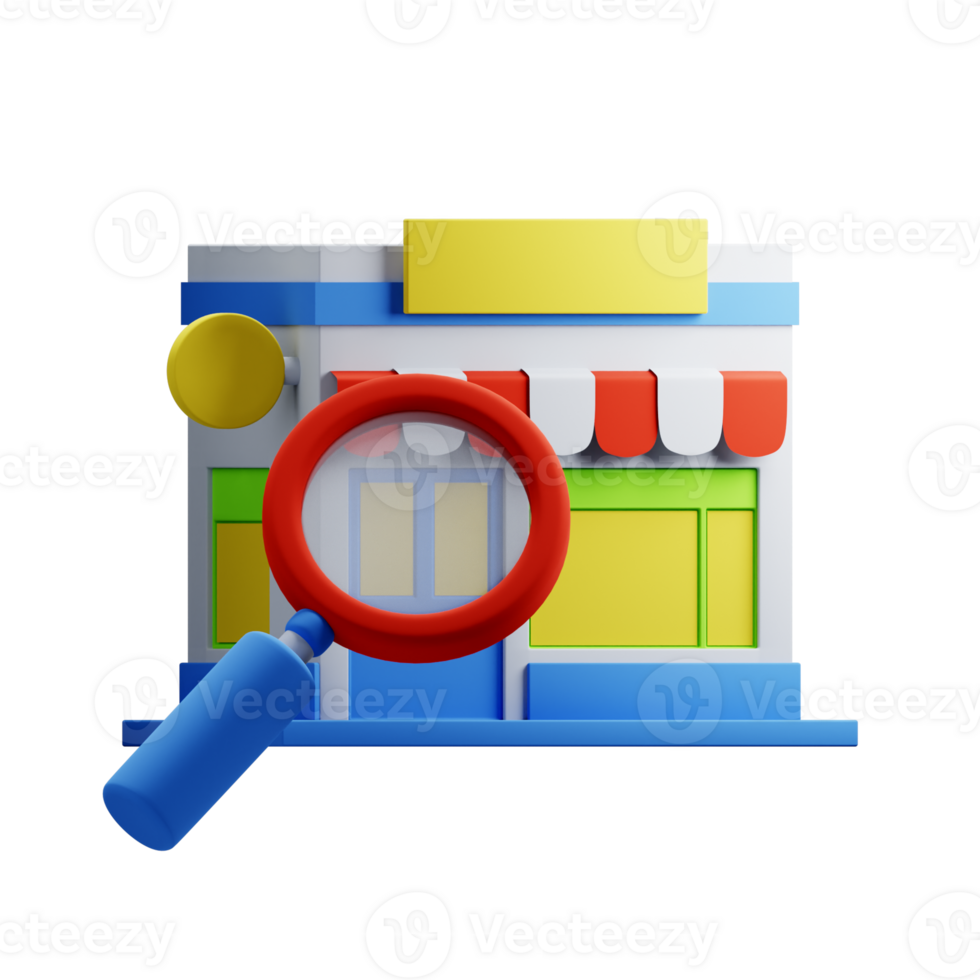 3D Illustration find store png