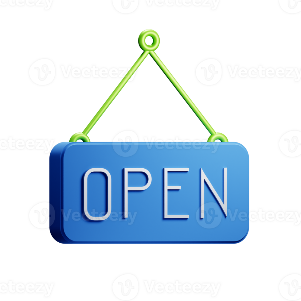 3D Illustration open sign png