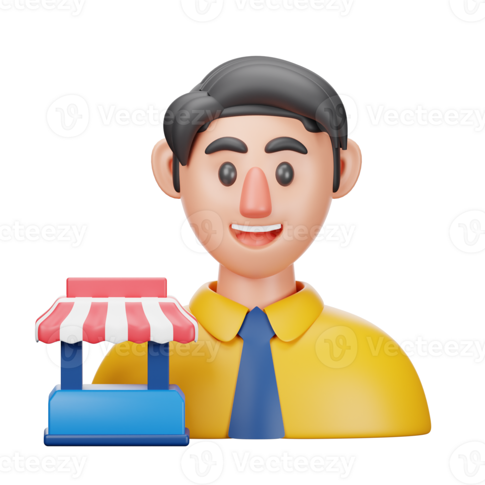 3d ilustração vendedor png