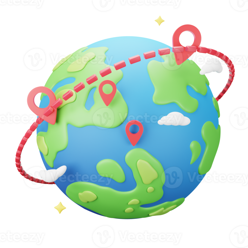 3D Illustration world globe png