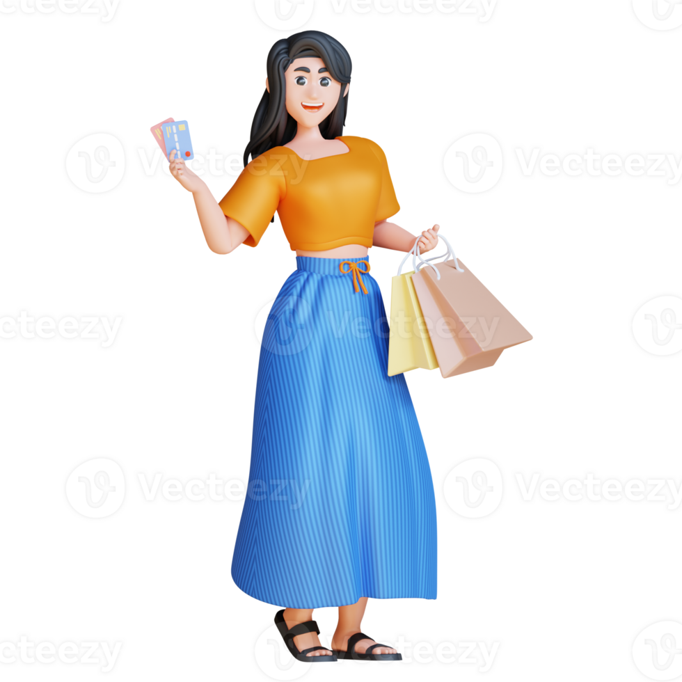 3D Illustration Character holding a card png