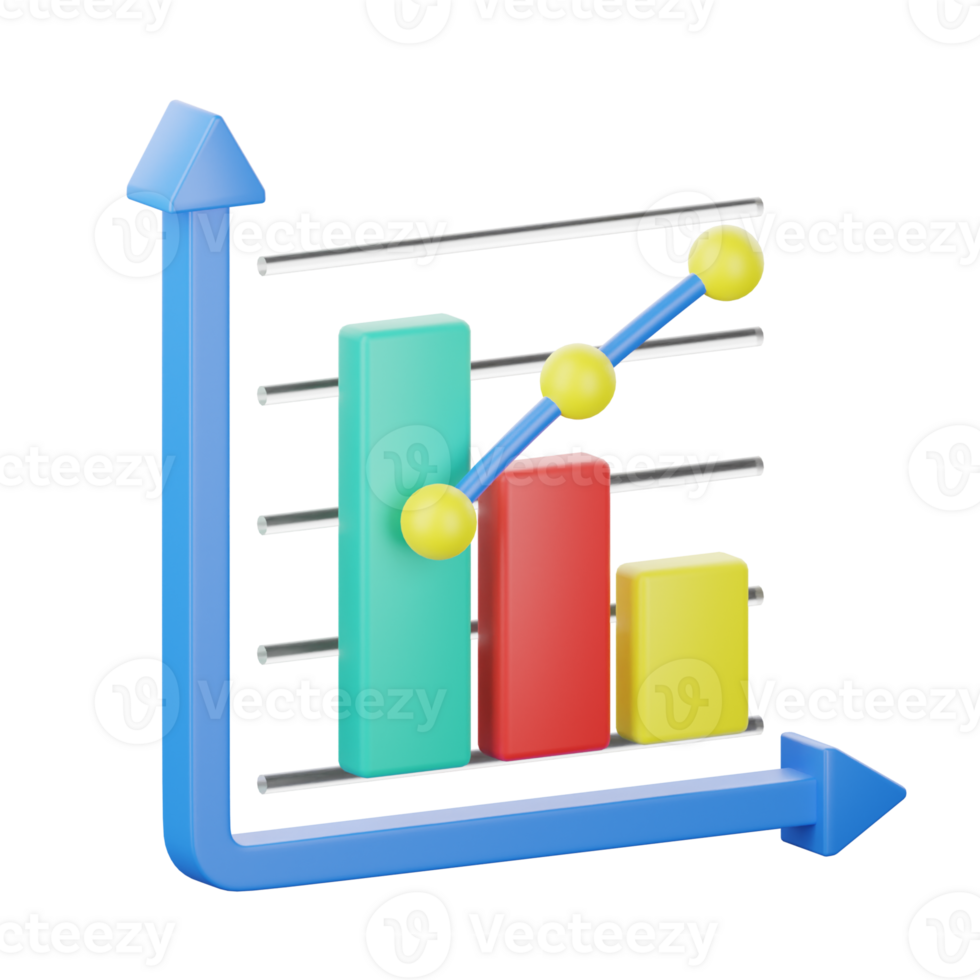 3d ilustração pareto gráfico png