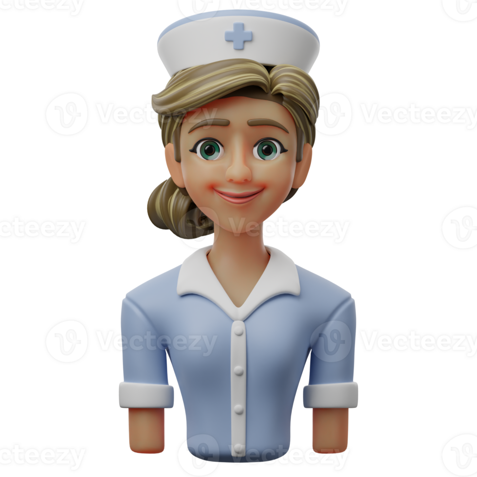 3D Avatar Character Illustration female nurse png