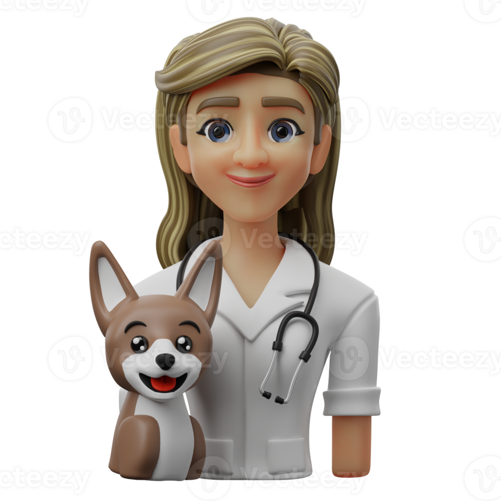 3D Avatar Character Illustration female veterinarian png