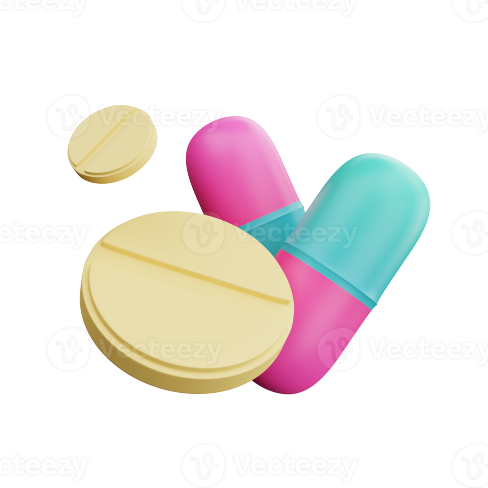 3D Illustration pill medicine png