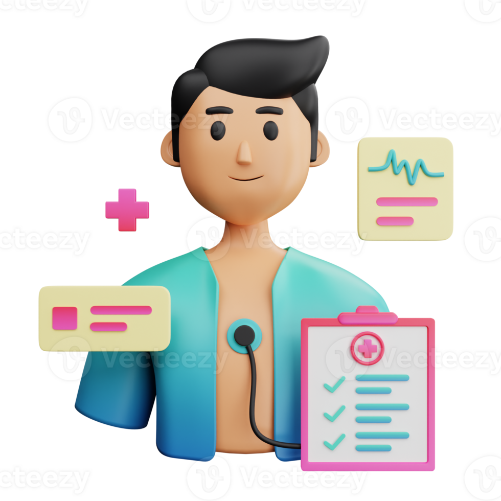 3D Illustration male diagnostics png