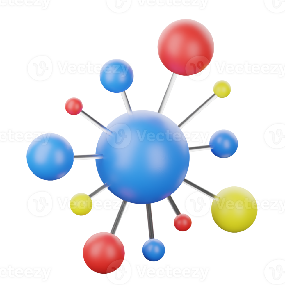 3D Illustration bubble map png