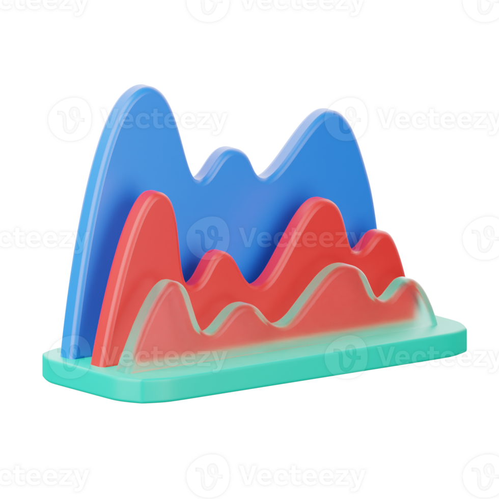 3D Illustration area chart png