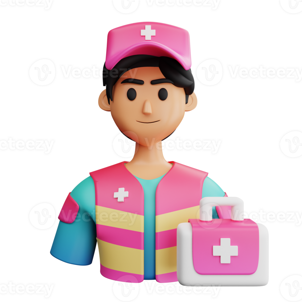 3D Illustration male paramedic png