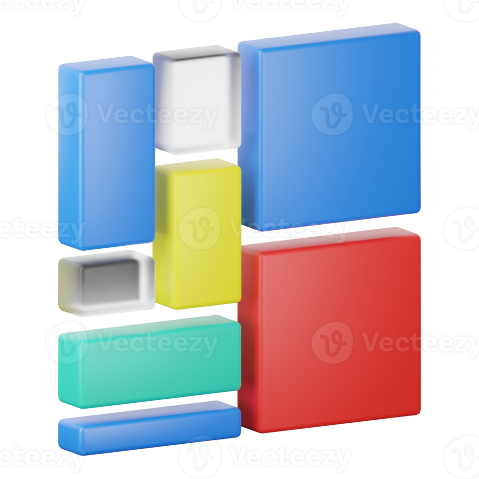 3D Illustration mosaic plot png