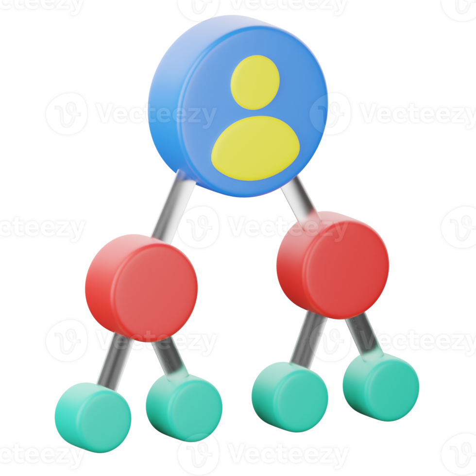 3D Illustration tree chart png