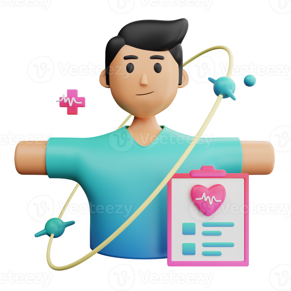 3D Illustration male physical exam png