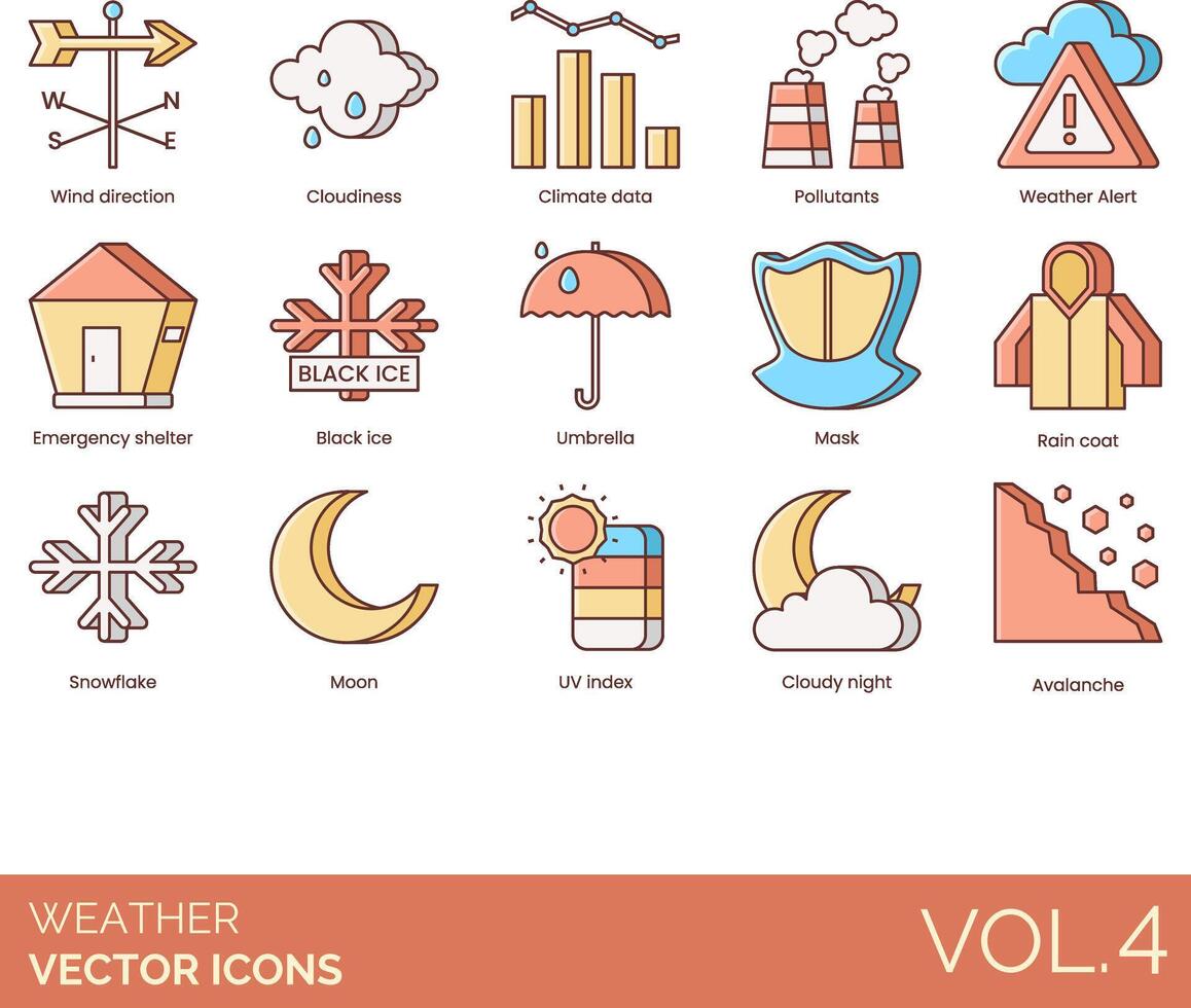 weather vector icon set