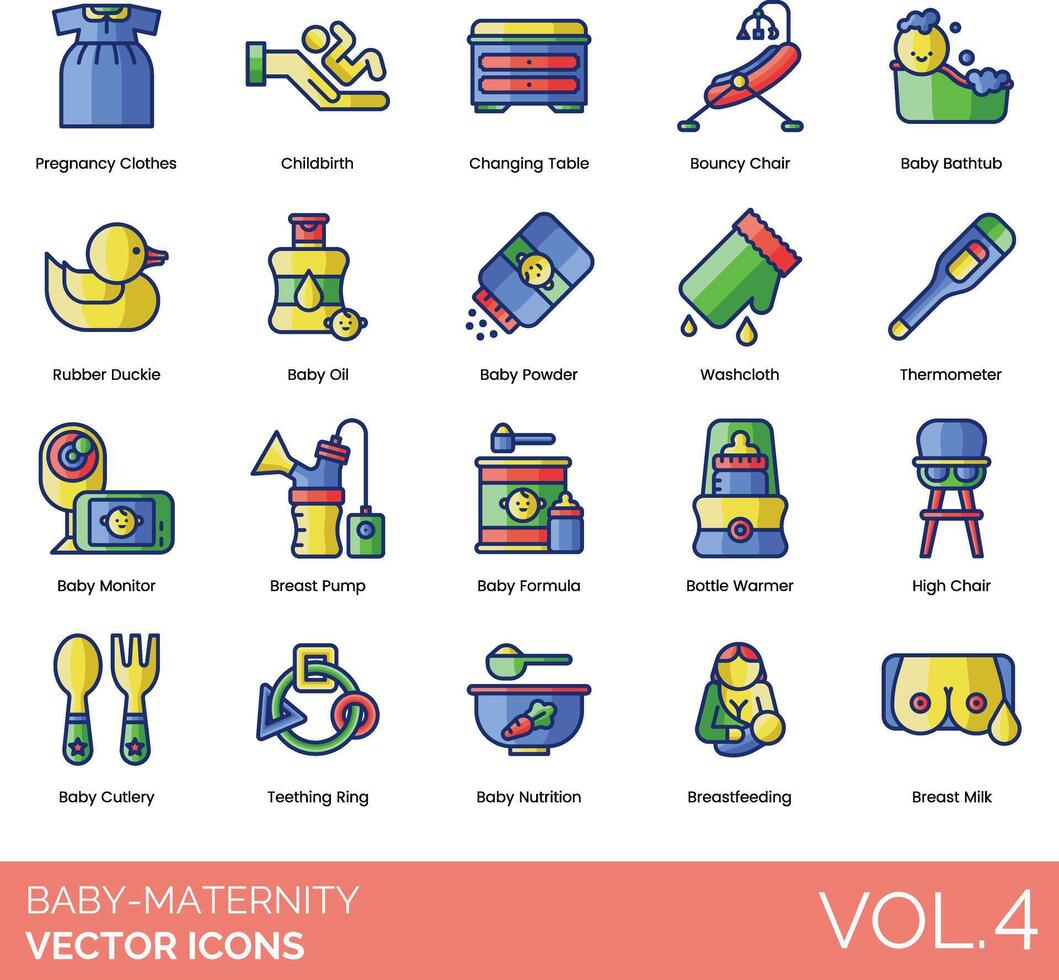 Baby Maternity vector icon set