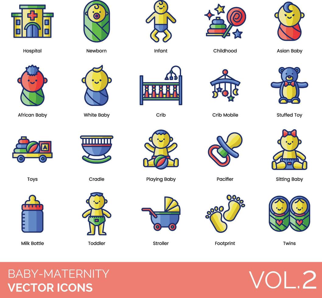 Baby Maternity vector icon set