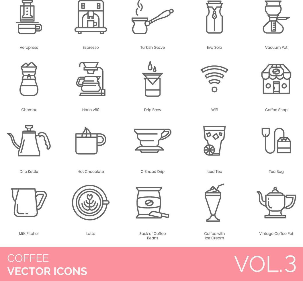 café vector icono conjunto