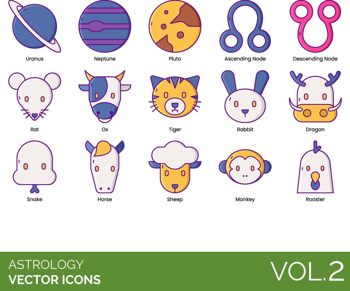 Astrology vector icon set