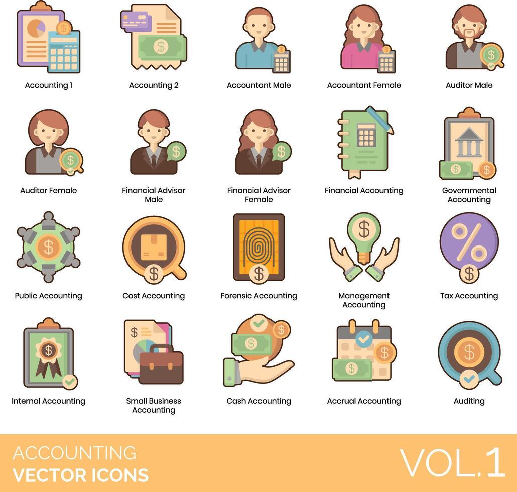 Accounting vector icon set