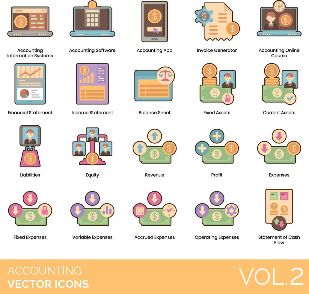 Accounting vector icon set