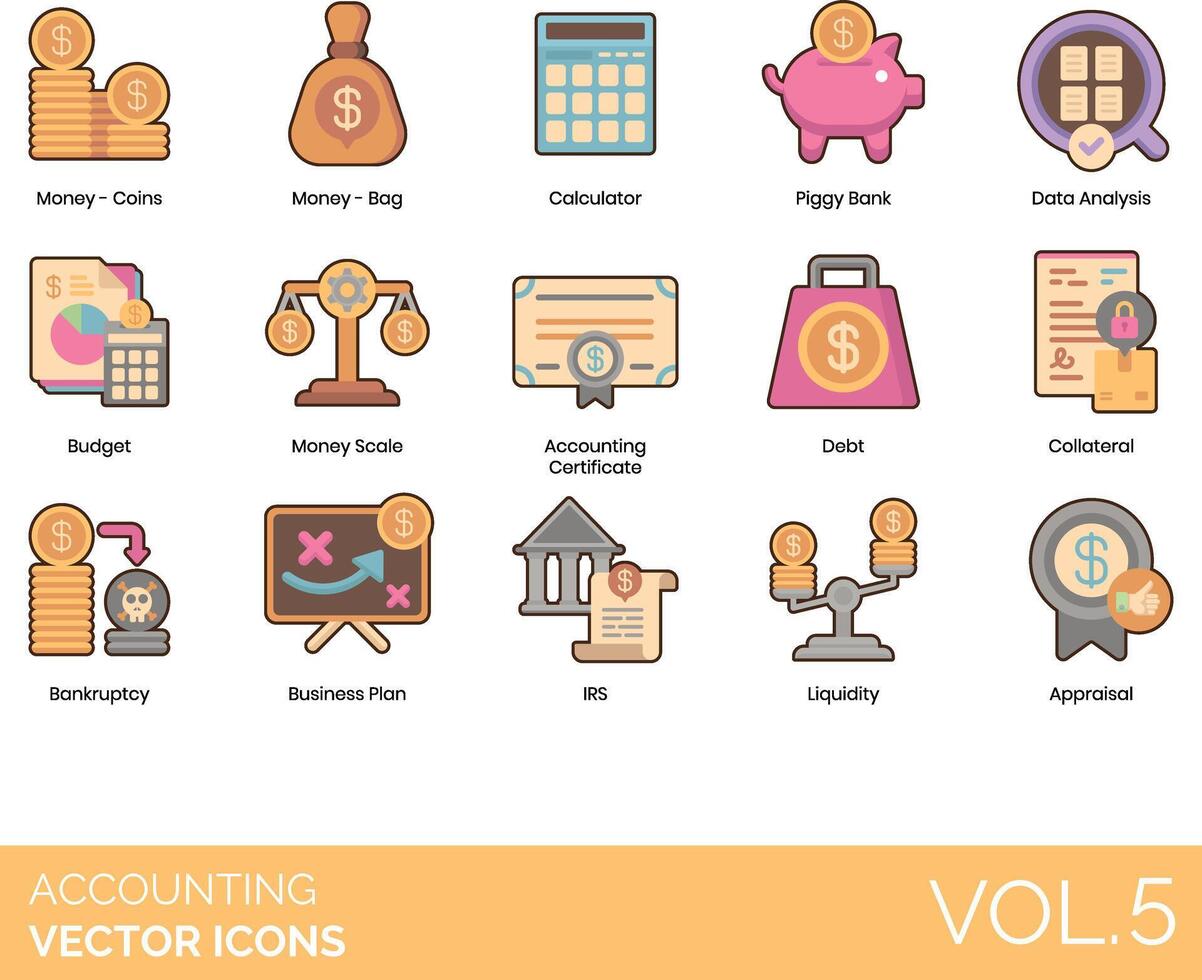 Accounting vector icon set