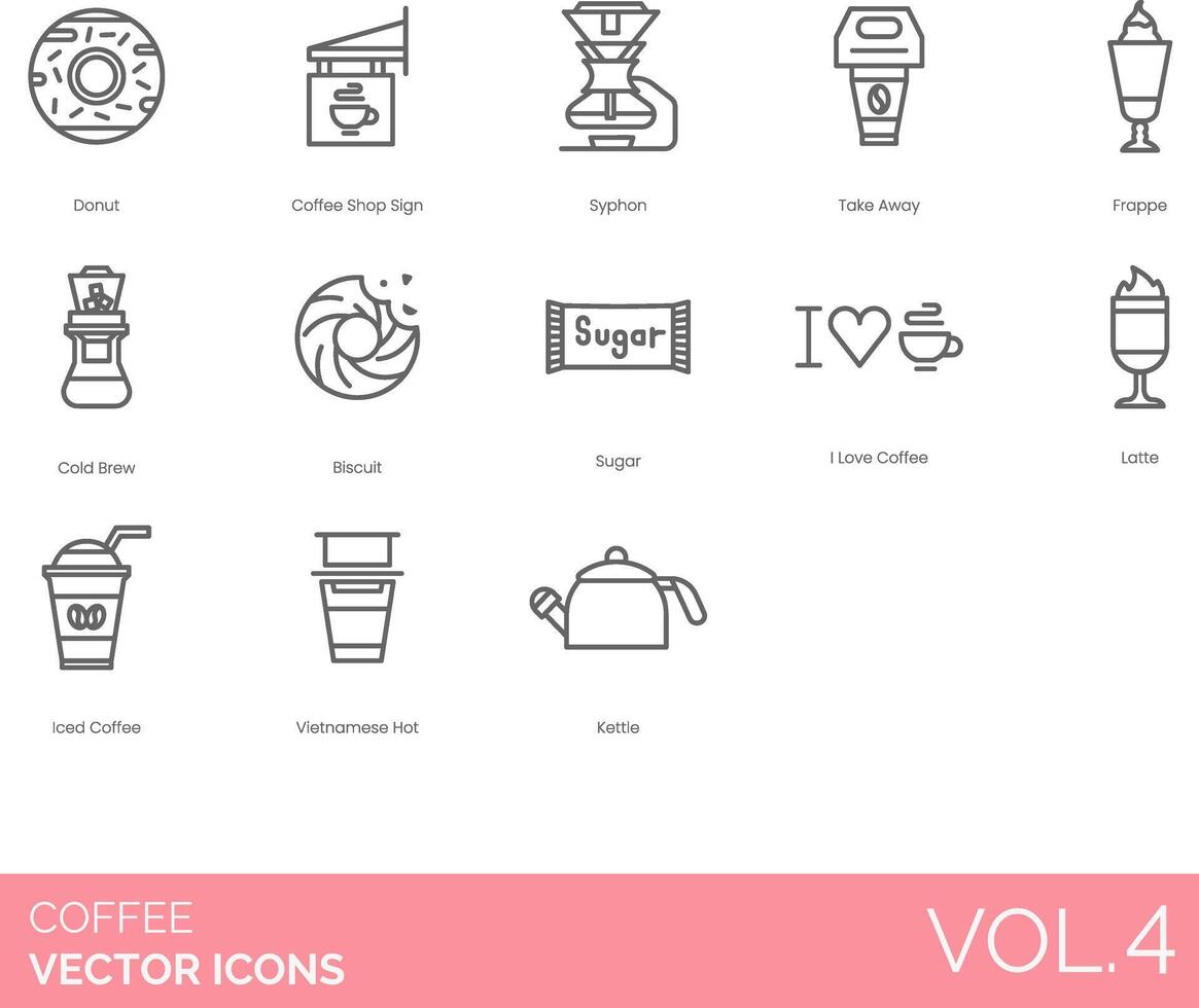 Coffee vector icon set