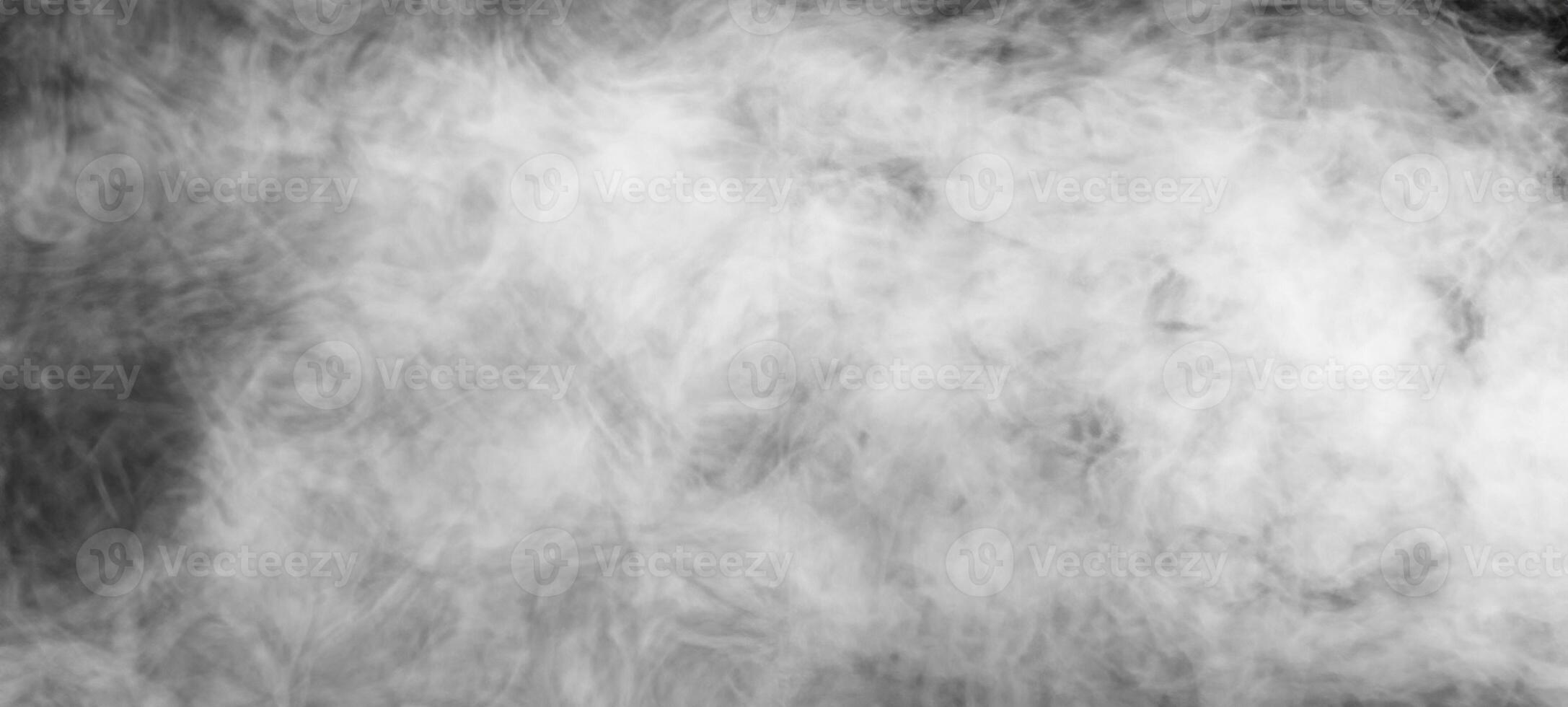 Smoke Over Black Background, Ethereal Fog or Steam Texture photo