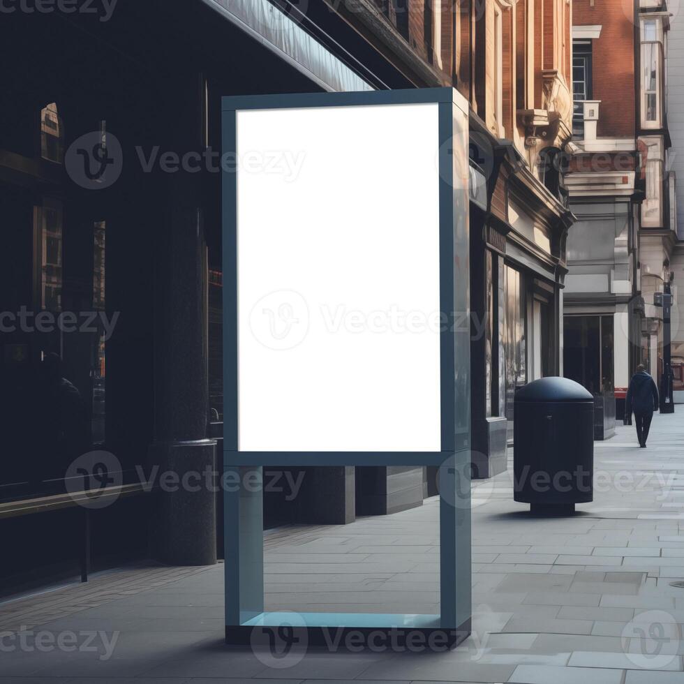 AI generated Mupi billboard mockup on sidewalk photo