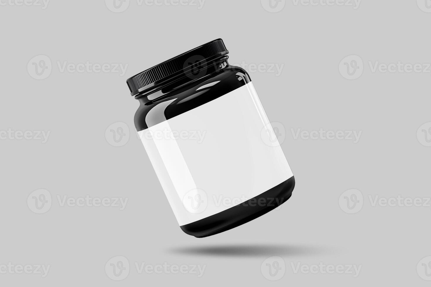 AI generated Floating supplement jar mockup photo