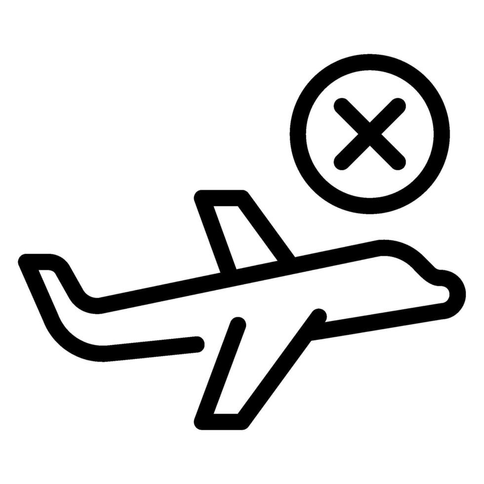 cancel line icon vector