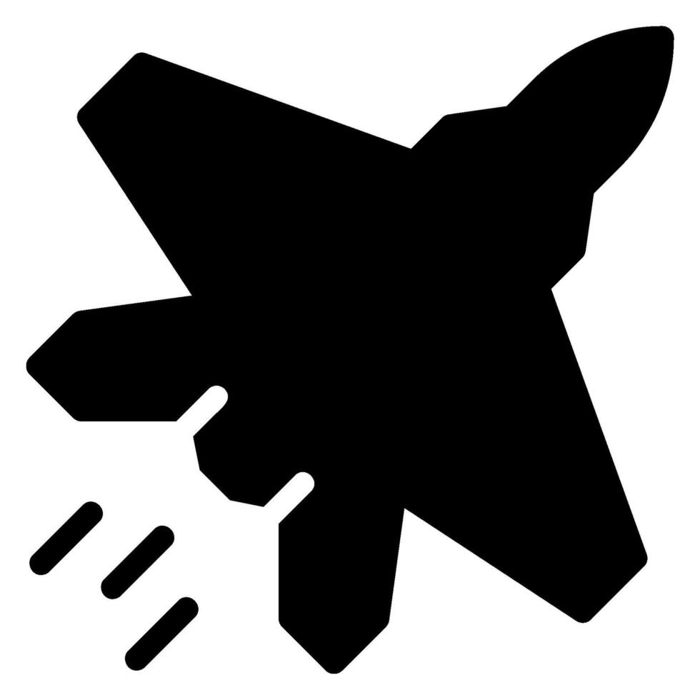 fighter jet glyph icon vector