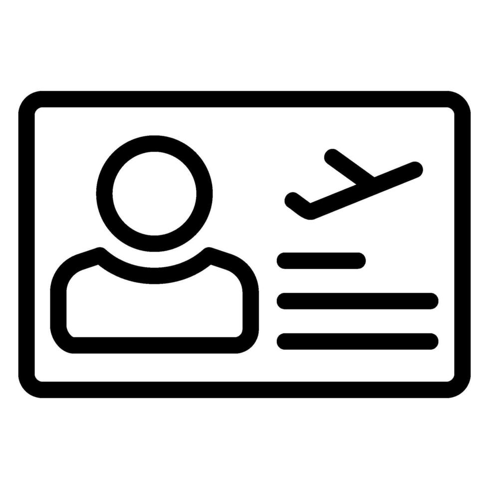 pilot license line icon vector