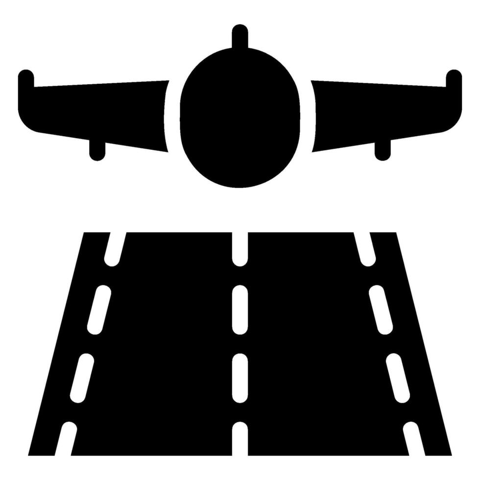 landing glyph icon vector