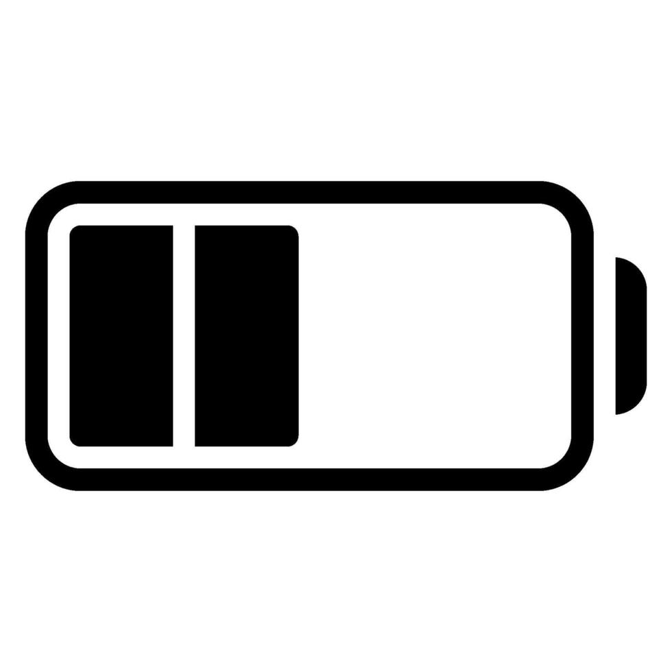 half battery glyph icon vector