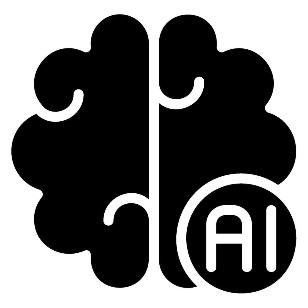 brain glyph icon vector