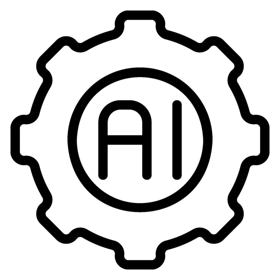 artificial intelligence line icon vector