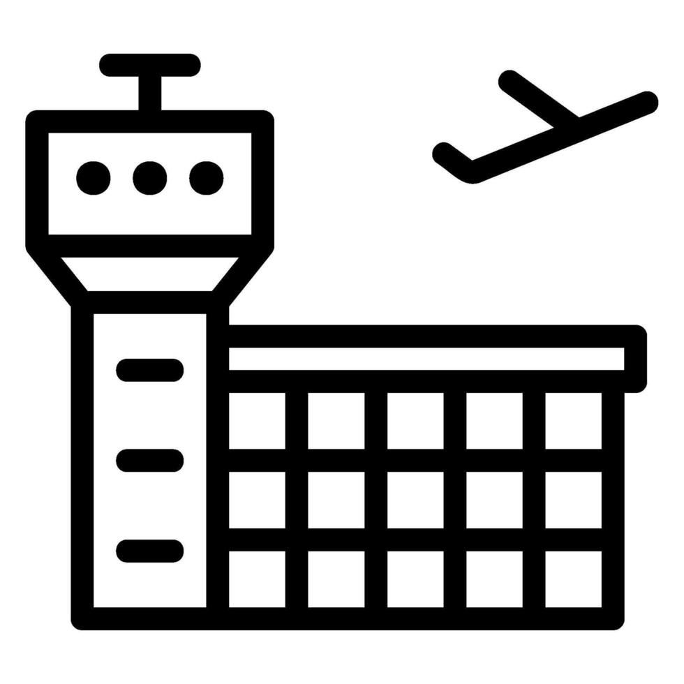 icono de línea de aeropuerto vector