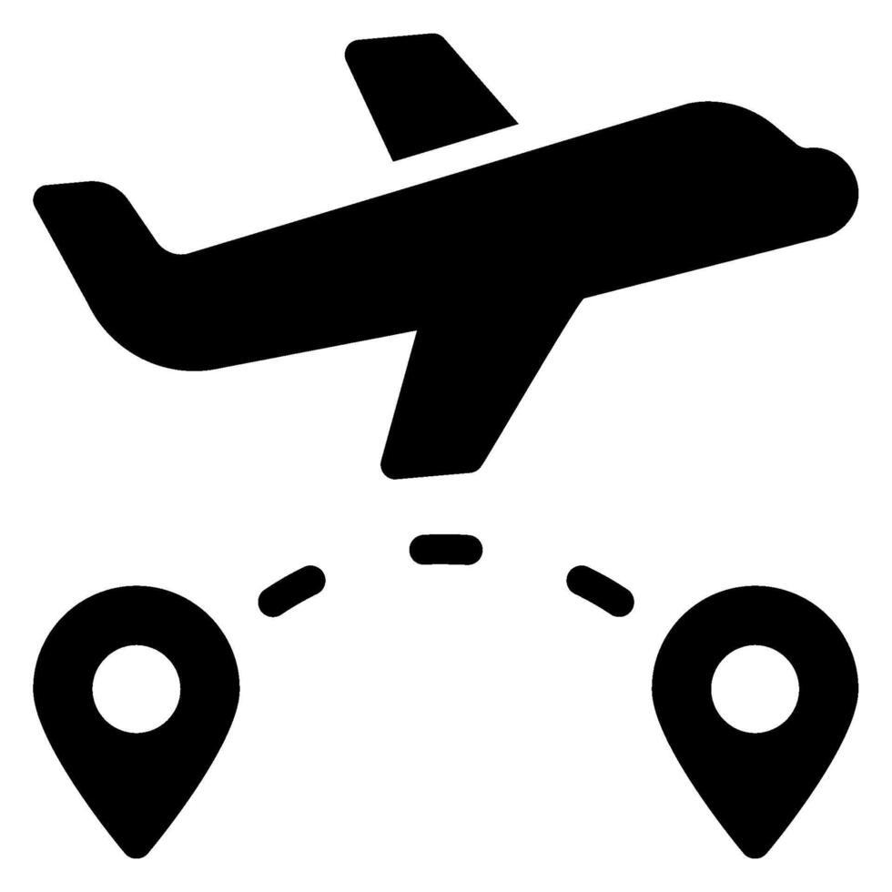 direct flight glyph icon vector