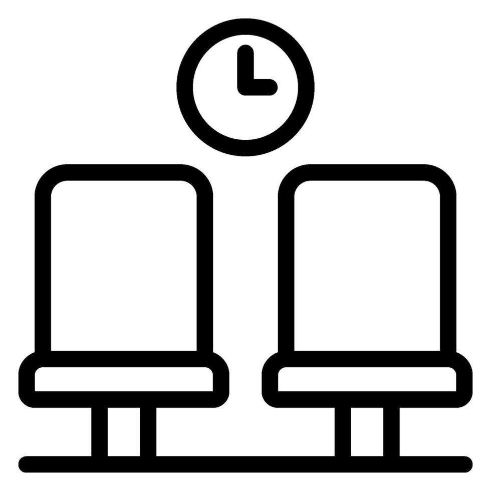 waiting room line icon vector