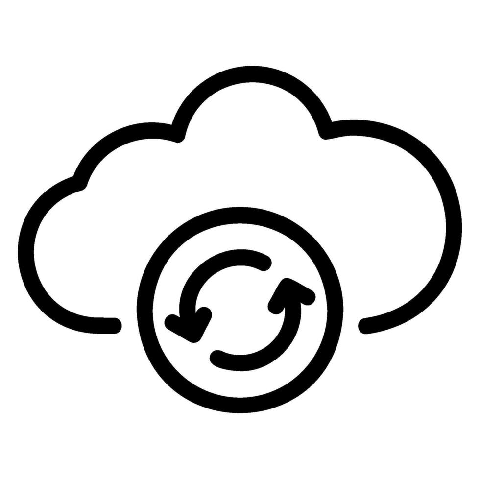cloud sync line icon vector