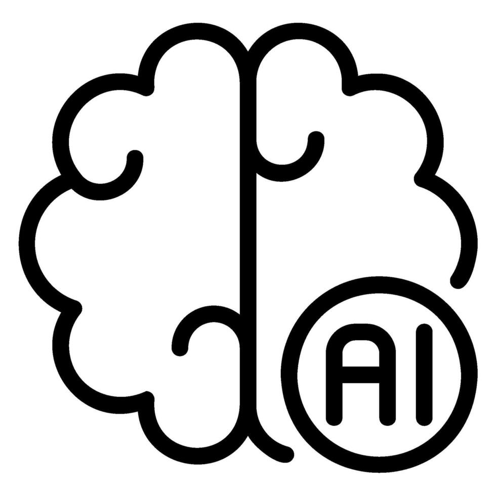 brain line icon vector