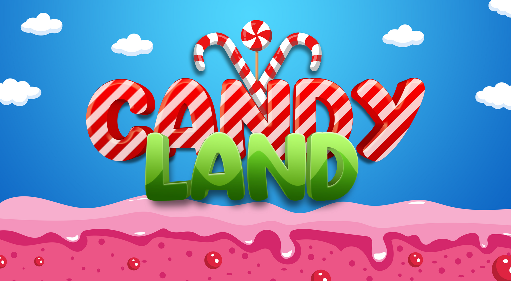 candy land text effect background template psd